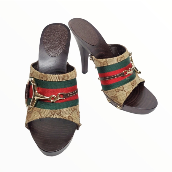 GUCCI HORSEBIT MULES CANVAS - Picture 5 of 16